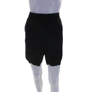 Neil Barrett Womens Elastic Waistband Textured Lined Athletic Shorts Black Size